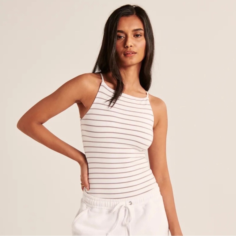 Abercrombie & Fitch Cotton Seamless Fabric Boatneck Bodysuit